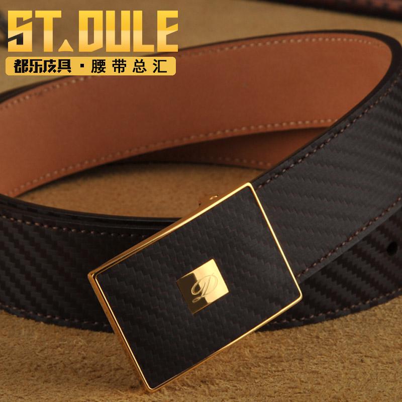 都乐正品男士进口牛皮休闲腰带商务西装平滑扣真牛皮时尚皮带