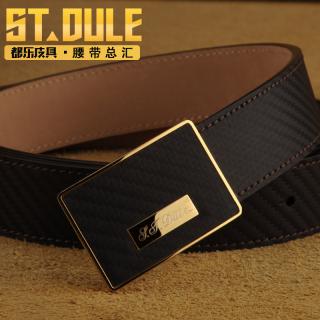 都乐正品男士进口牛皮休闲腰带商务西装平滑扣真牛皮时尚皮带