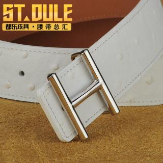 都乐DULE 男士单层头层牛皮真牛皮皮带 新款工字扣H型扣头男款腰带 商务休闲时尚百搭潮流