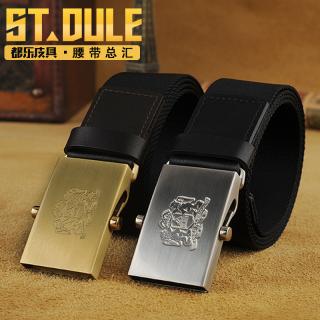 都乐正品男士自动扣拉丝铜扣皮带头层牛皮无腰带