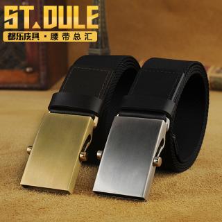 都乐正品男士自动扣拉丝铜扣皮带头层牛皮无腰带
